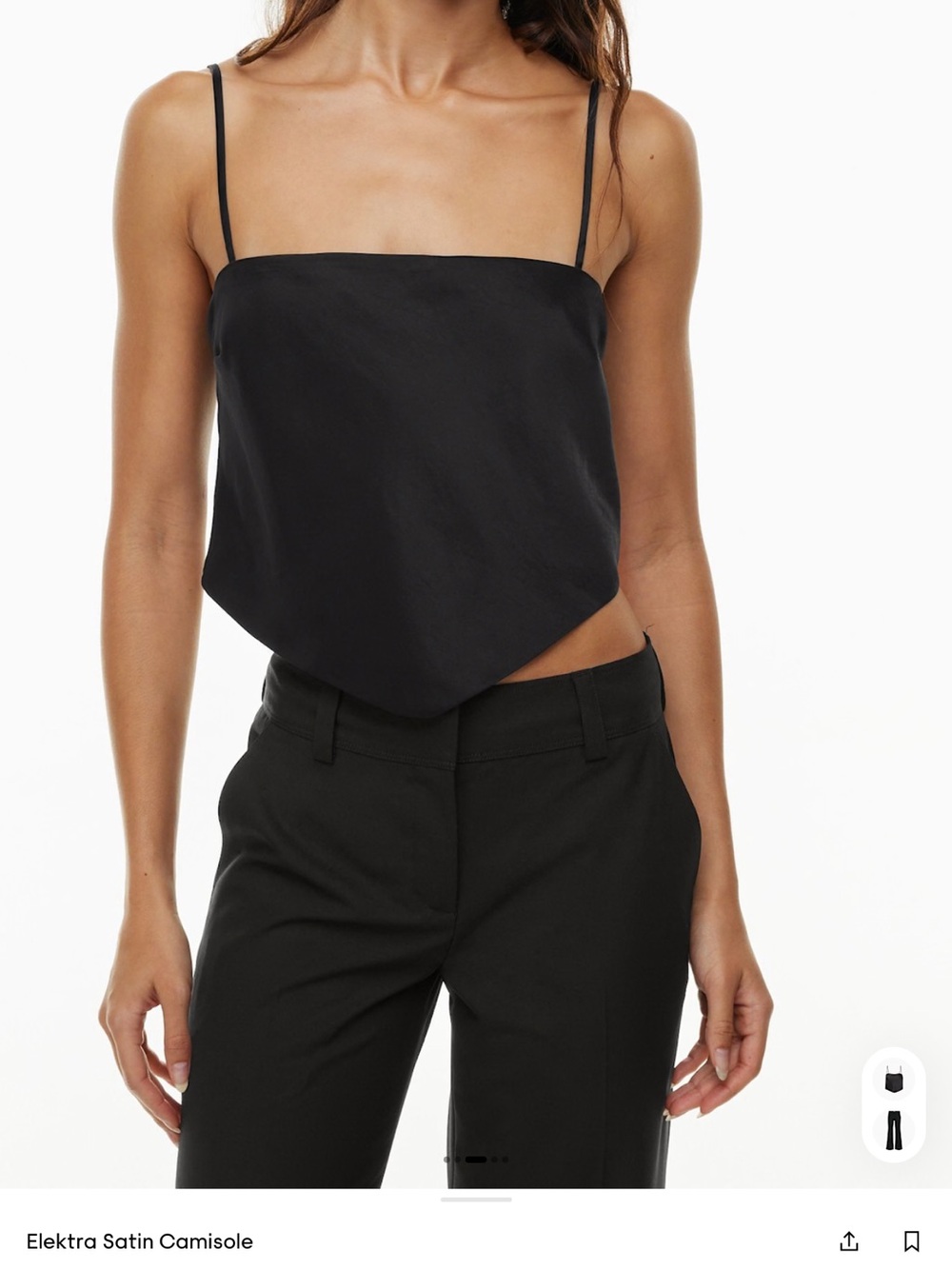 Sun.deh Elektra Black Satin Tie Back Camisole Top | Size L | NWT